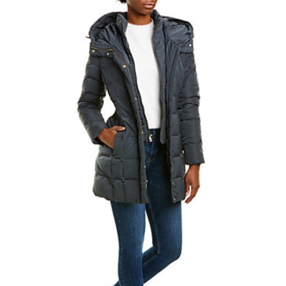 Cole Haan Hooded Down Puffer Coat - Picture 1 of 4